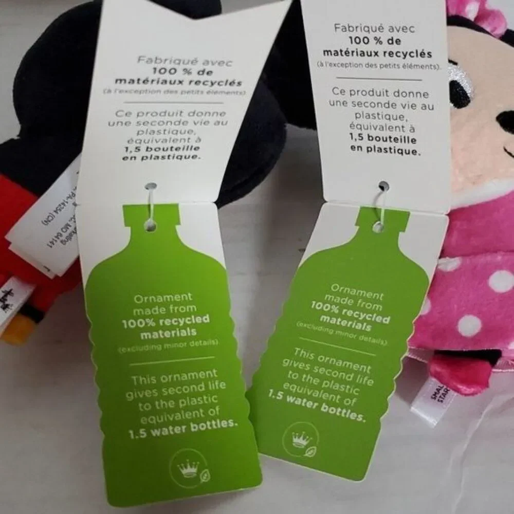 Disney Hallmark Ornaments Mickey Minnie Mouse Small Stars P'tites Plushy PLUSHIE
